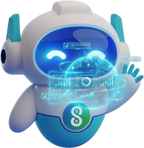 Illustration: the SEMAI robot with a holographic dashboard